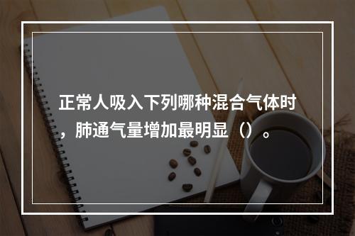 正常人吸入下列哪种混合气体时，肺通气量增加最明显（）。