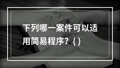 下列哪一案件可以适用简易程序？( )