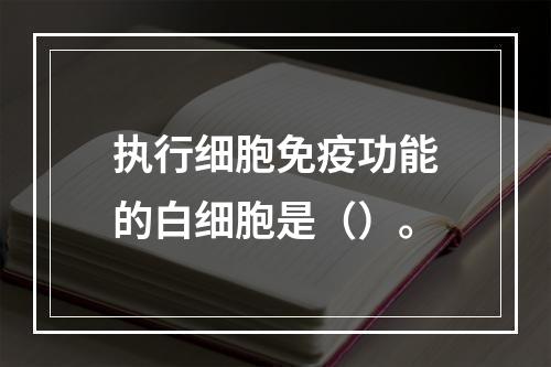 执行细胞免疫功能的白细胞是（）。