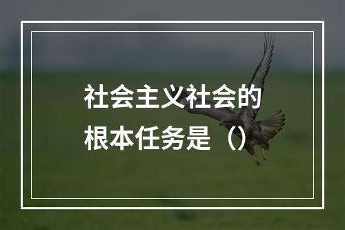 社会主义社会的根本任务是（）