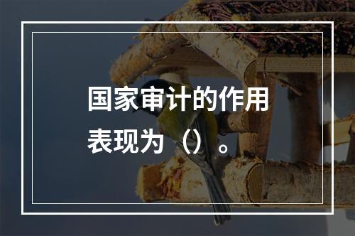 国家审计的作用表现为（）。