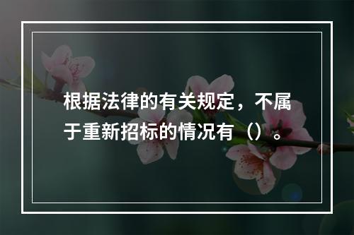 根据法律的有关规定，不属于重新招标的情况有（）。