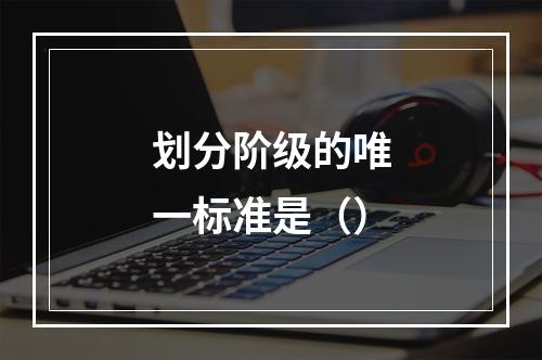 划分阶级的唯一标准是（）