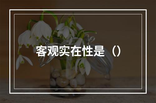 客观实在性是（）