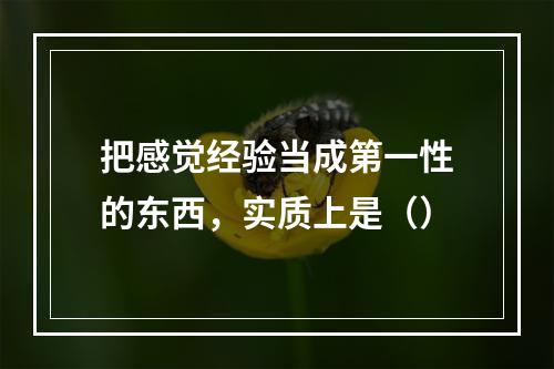 把感觉经验当成第一性的东西，实质上是（）