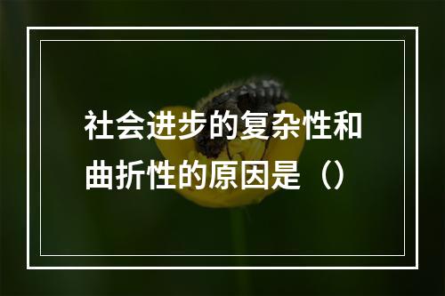 社会进步的复杂性和曲折性的原因是（）