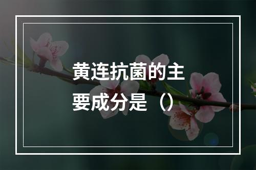 黄连抗菌的主要成分是（）