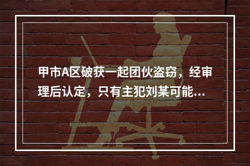 甲市A区破获一起团伙盗窃，经审理后认定，只有主犯刘某可能被判