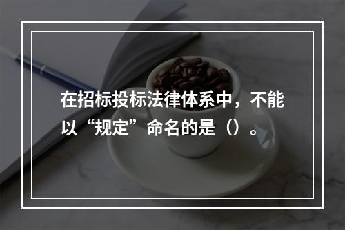 在招标投标法律体系中，不能以“规定”命名的是（）。