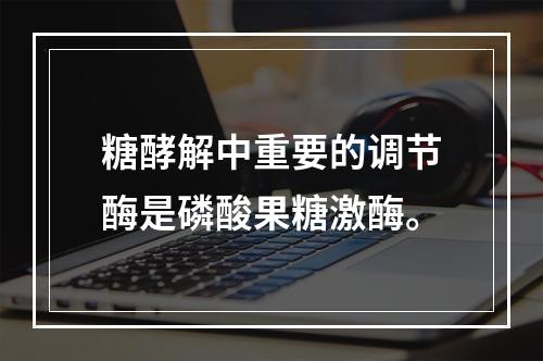 糖酵解中重要的调节酶是磷酸果糖激酶。