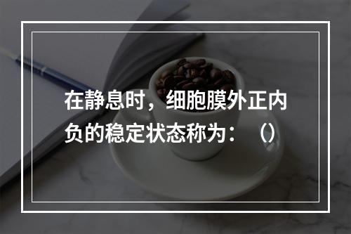 在静息时，细胞膜外正内负的稳定状态称为：（）