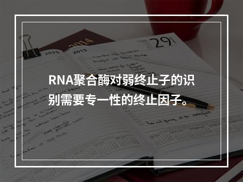 RNA聚合酶对弱终止子的识别需要专一性的终止因子。