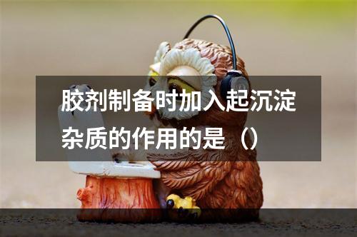 胶剂制备时加入起沉淀杂质的作用的是（）