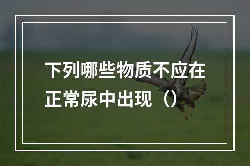 下列哪些物质不应在正常尿中出现（）