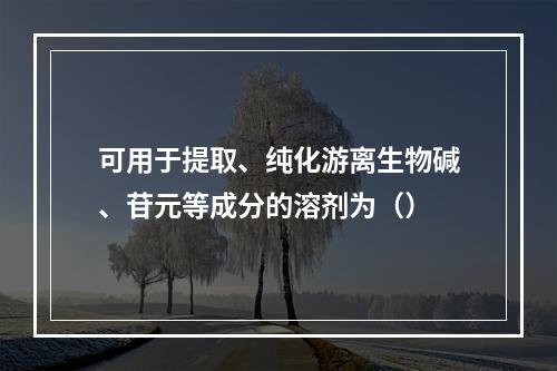 可用于提取、纯化游离生物碱、苷元等成分的溶剂为（）