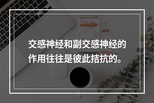 交感神经和副交感神经的作用往往是彼此拮抗的。