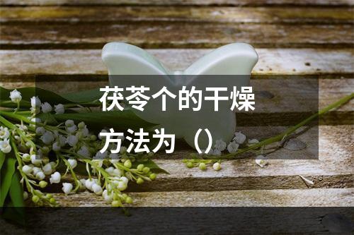 茯苓个的干燥方法为（）