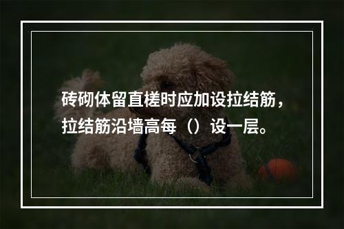 砖砌体留直槎时应加设拉结筋，拉结筋沿墙高每（）设一层。