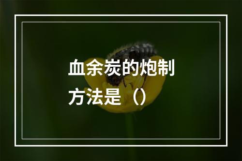 血余炭的炮制方法是（）