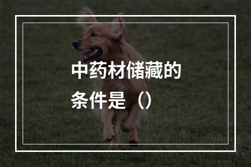 中药材储藏的条件是（）