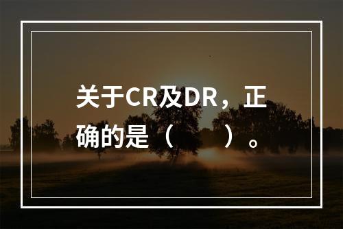 关于CR及DR，正确的是（　　）。