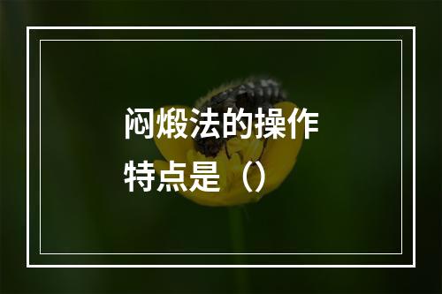 闷煅法的操作特点是（）