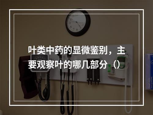 叶类中药的显微鉴别，主要观察叶的哪几部分（）