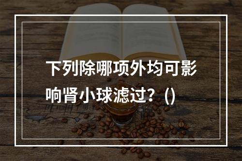 下列除哪项外均可影响肾小球滤过？()