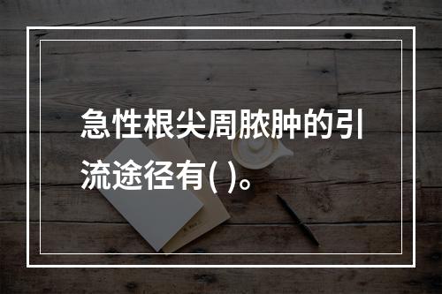 急性根尖周脓肿的引流途径有( )。