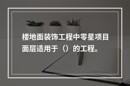 楼地面装饰工程中零星项目面层适用于（）的工程。