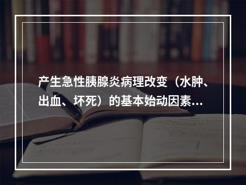 产生急性胰腺炎病理改变（水肿、出血、坏死）的基本始动因素（　