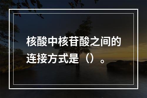 核酸中核苷酸之间的连接方式是（）。