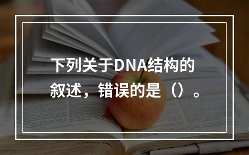 下列关于DNA结构的叙述，错误的是（）。