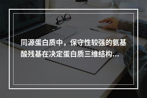 同源蛋白质中，保守性较强的氨基酸残基在决定蛋白质三维结构与功