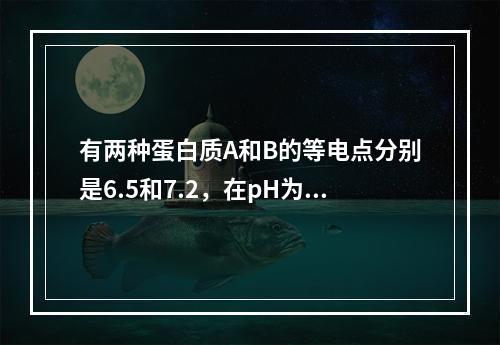 有两种蛋白质A和B的等电点分别是6.5和7.2，在pH为8.