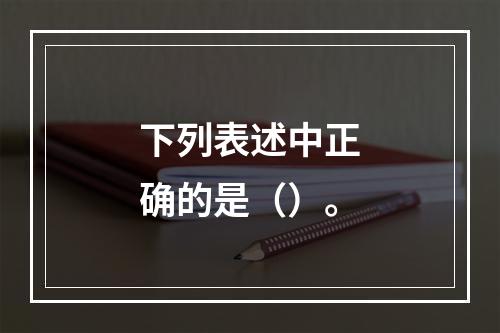 下列表述中正确的是（）。