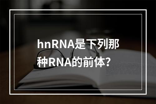 hnRNA是下列那种RNA的前体？