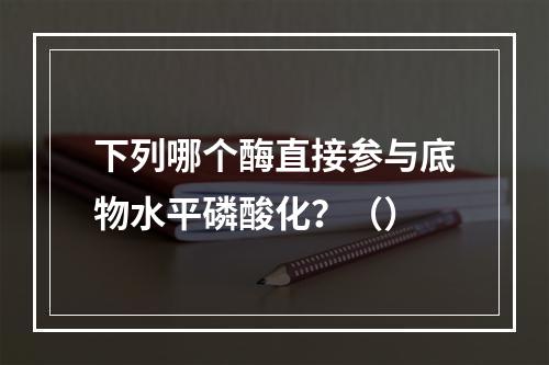 下列哪个酶直接参与底物水平磷酸化？（）