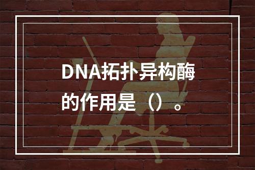 DNA拓扑异构酶的作用是（）。