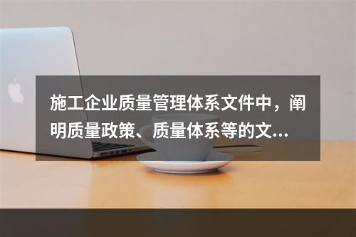 施工企业质量管理体系文件中，阐明质量政策、质量体系等的文件是