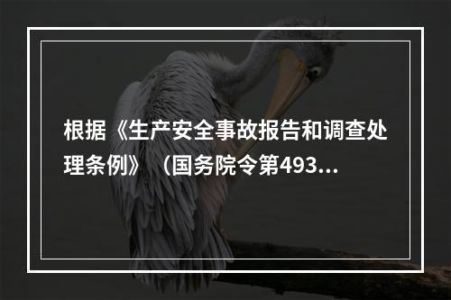 根据《生产安全事故报告和调查处理条例》（国务院令第493号）