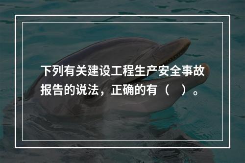 下列有关建设工程生产安全事故报告的说法，正确的有（　）。