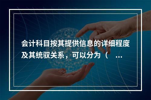 会计科目按其提供信息的详细程度及其统驭关系，可以分为（　　）