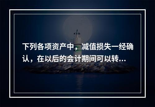 下列各项资产中，减值损失一经确认，在以后的会计期间可以转回的