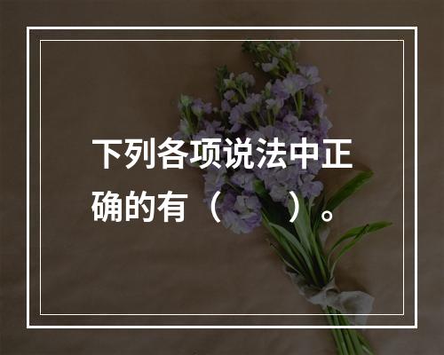 下列各项说法中正确的有（　　）。