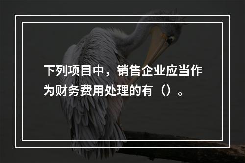 下列项目中，销售企业应当作为财务费用处理的有（）。