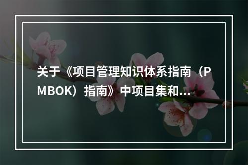 关于《项目管理知识体系指南（PMBOK）指南》中项目集和项目