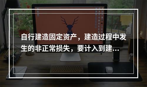 自行建造固定资产，建造过程中发生的非正常损失，要计入到建造成