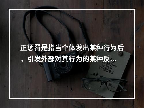 正惩罚是指当个体发出某种行为后，引发外部对其行为的某种反应，