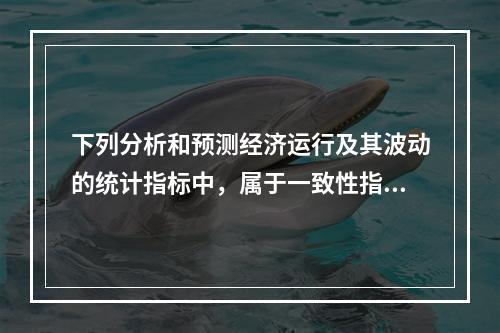 下列分析和预测经济运行及其波动的统计指标中，属于一致性指标的